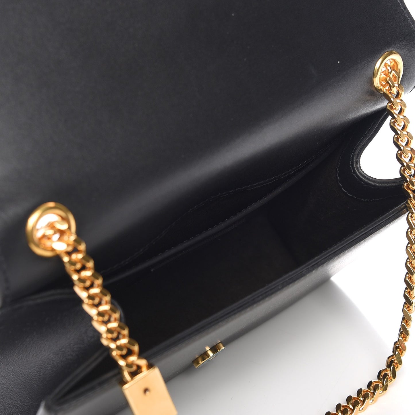 Calfskin Monogram Medium Kate Tassel Satchel Black
