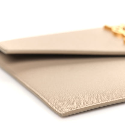 Saint Laurent Grain De Poudre Uptown Pouch Dark Beige 7 of 9