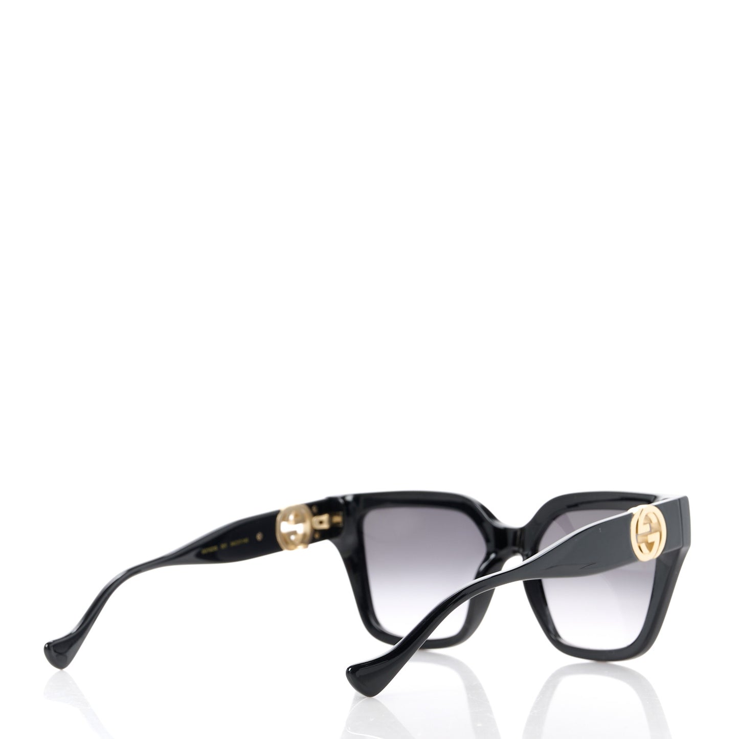 Acetate Square Frame Chain Sunglasses GG1023S Black