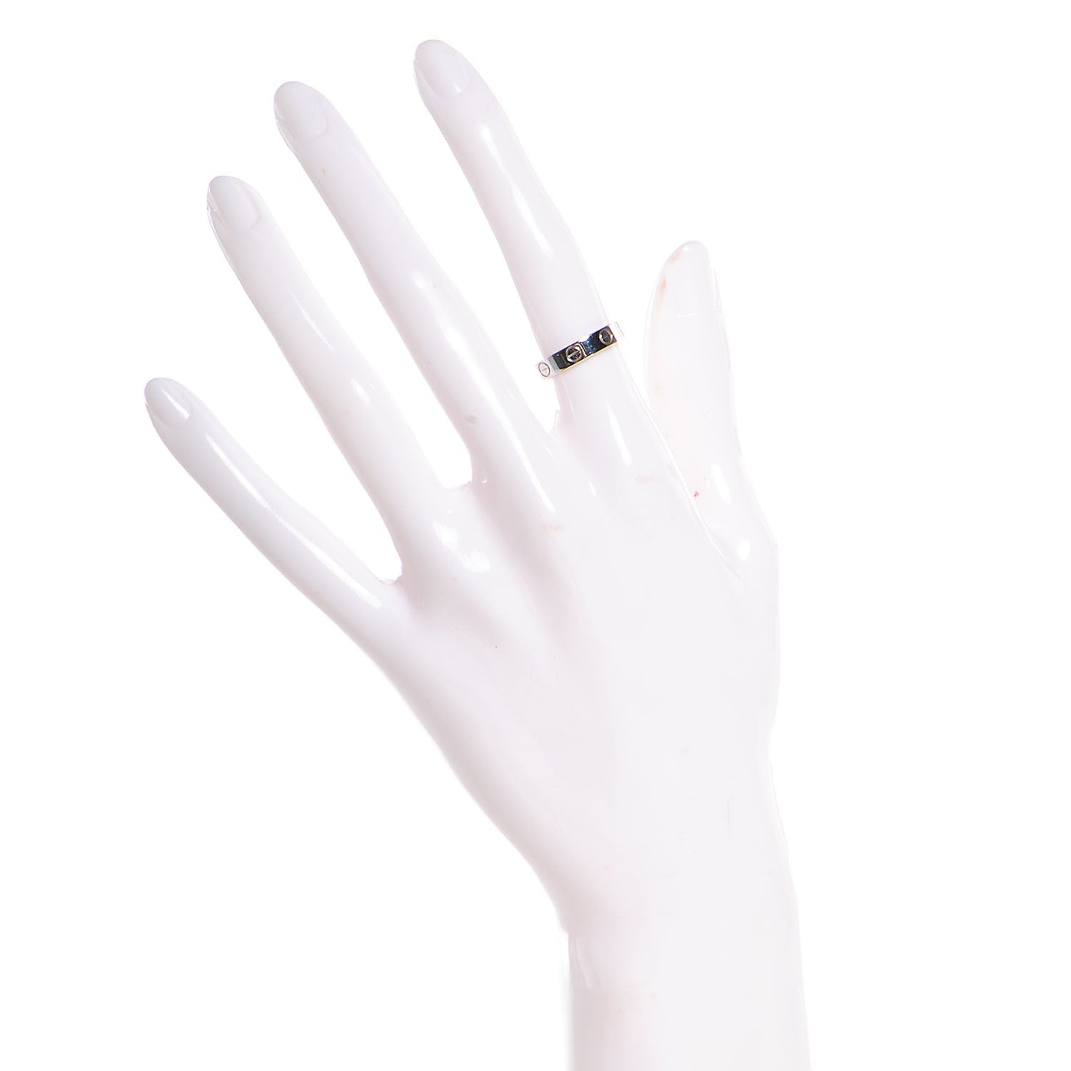 Cartier 18K White Gold 3.5mm LOVE Wedding Band Ring 49 4.75 2 of 3