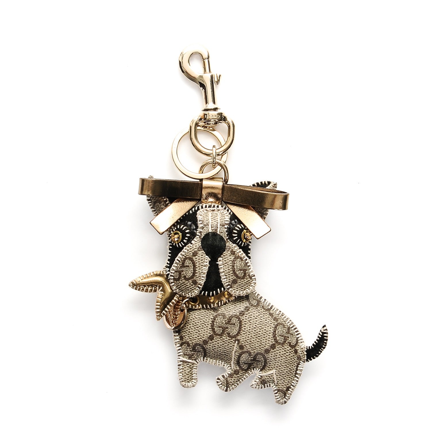 Gucci Monogram Leroy French Bulldog Key Charm 1 of 3