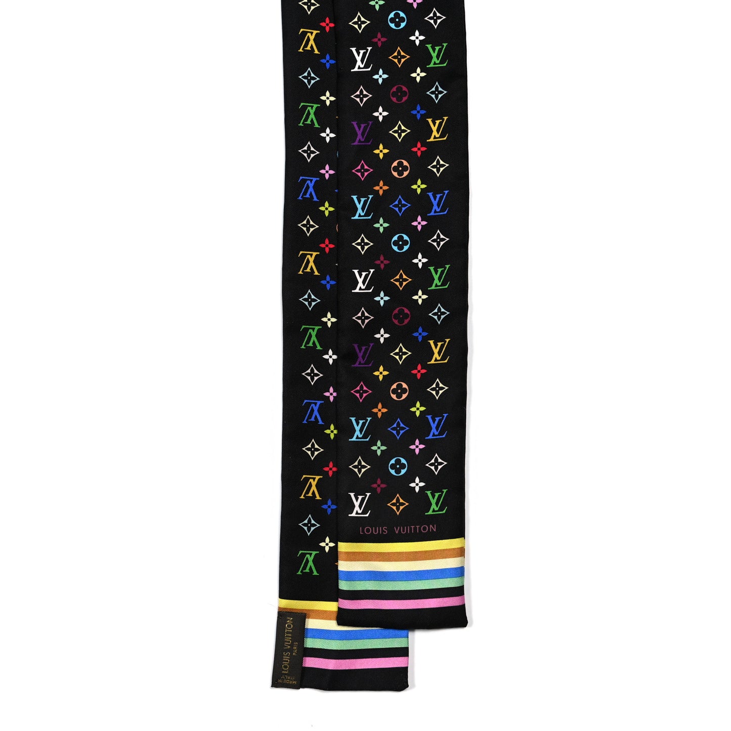 Silk Monogram Multicolor Bandeau Black