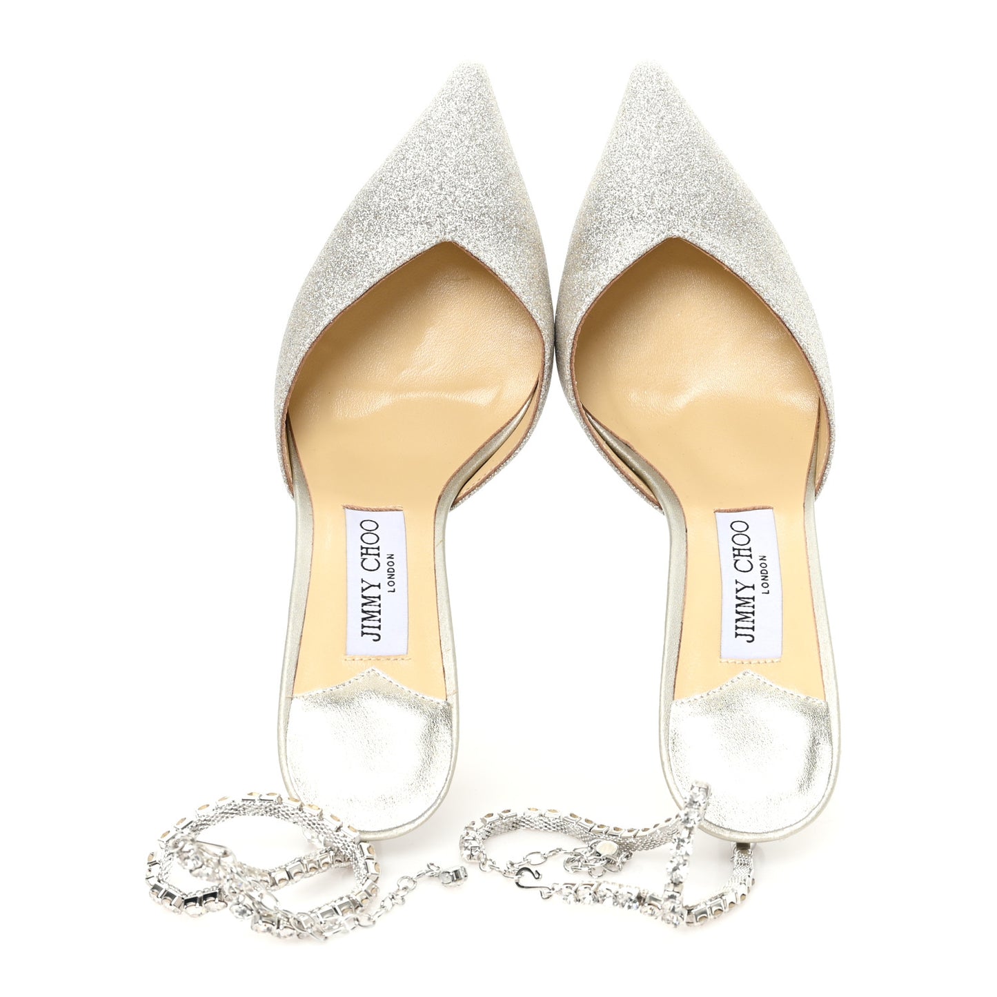 Satin Crystal Saeda 100 Pumps 39 Ivory