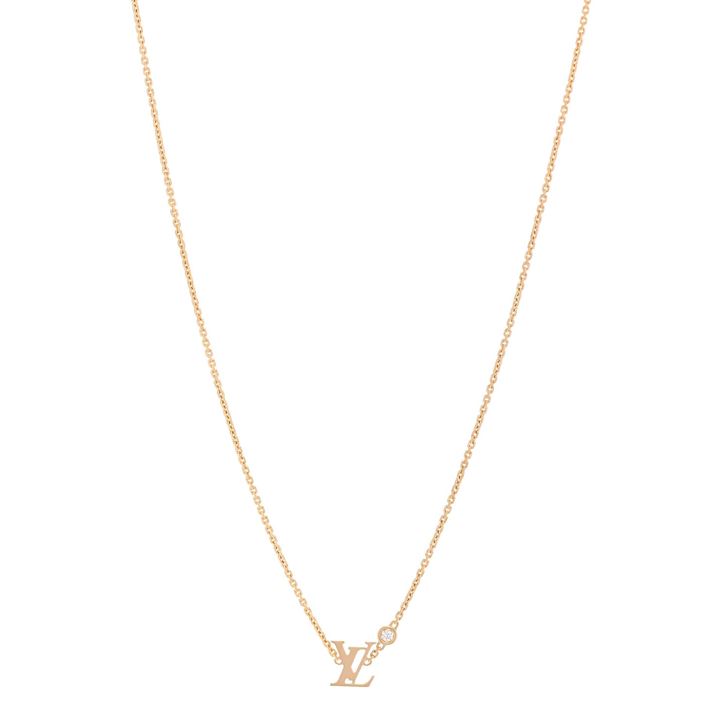 18K Yellow Gold Diamond Idylle Blossom LV Pendant Necklace