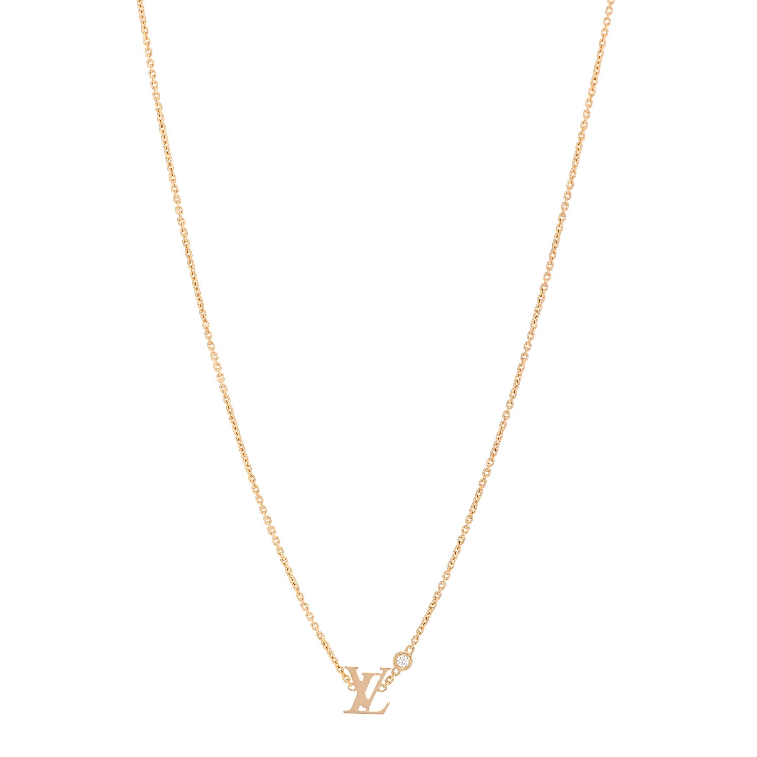 Louis Vuitton 18K Yellow Gold Diamond Idylle Blossom LV Pendant Necklace 1 of 7