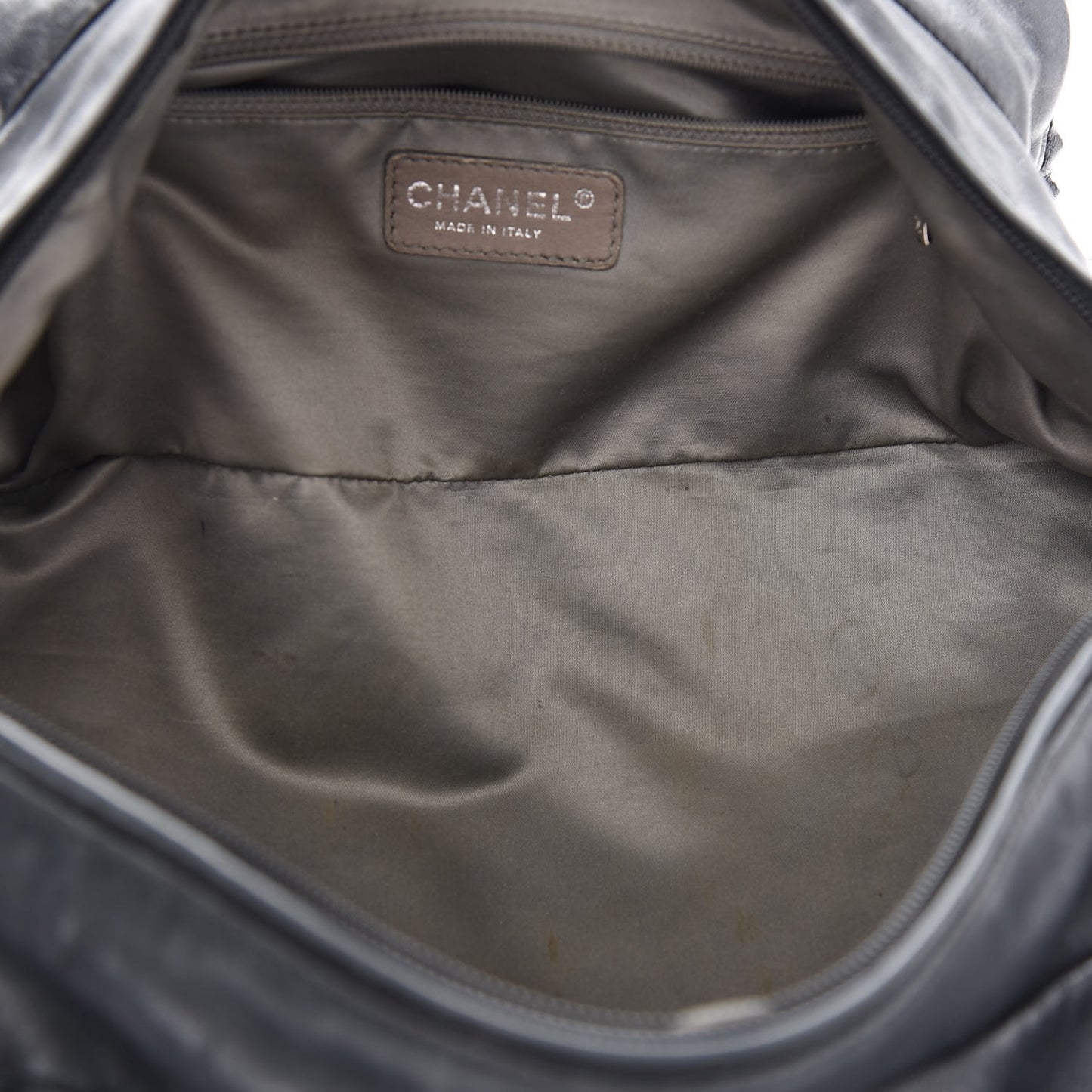 Calfskin Modern Chain Rhodoid Bowling Bag Black