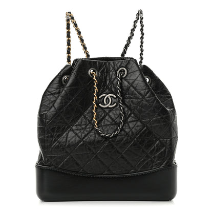Chanel Aged Calfskin Quilted Small Gabrielle Backpack Black 1 of 10