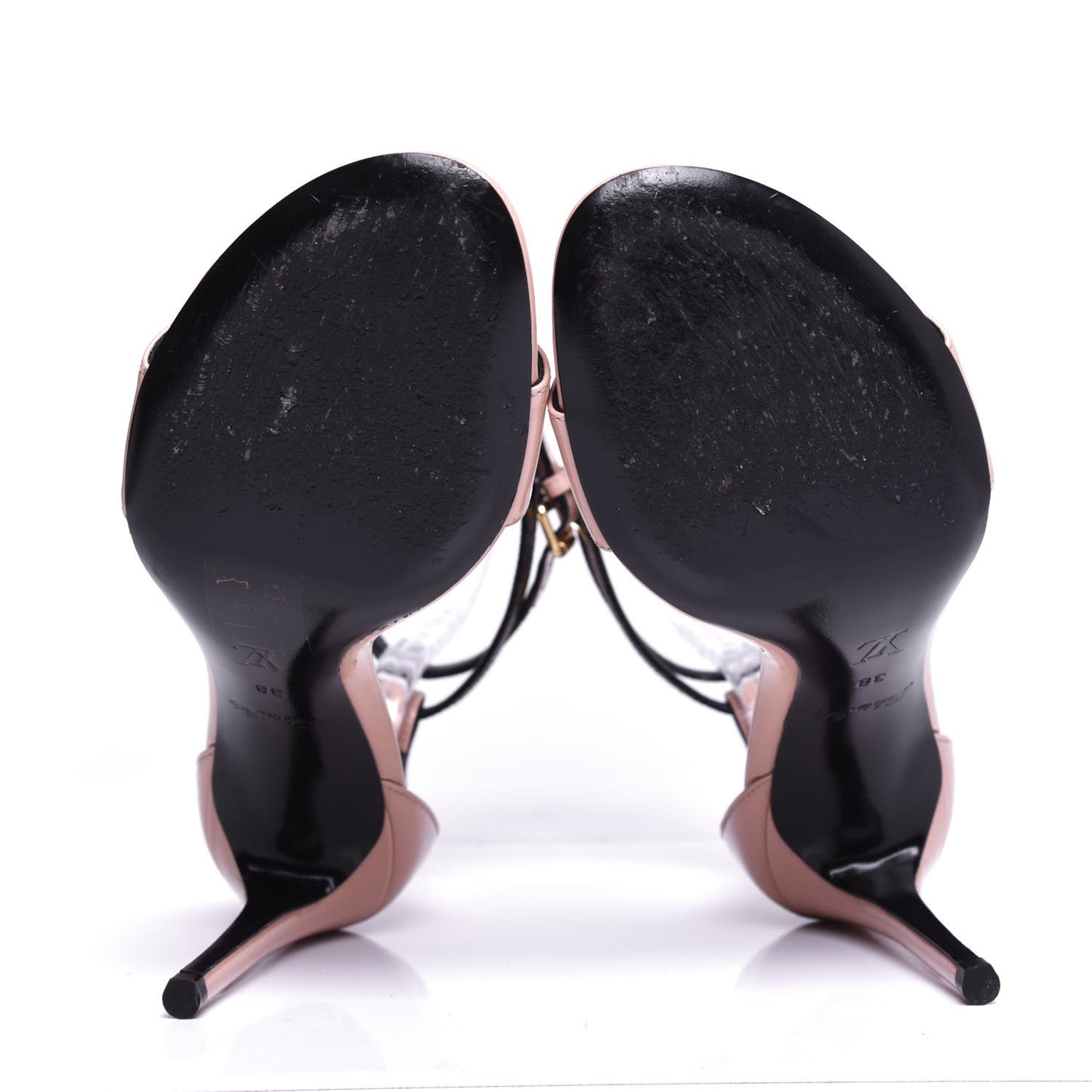 Patent Monogram Call Back Sandals 38 Rose Ballerine