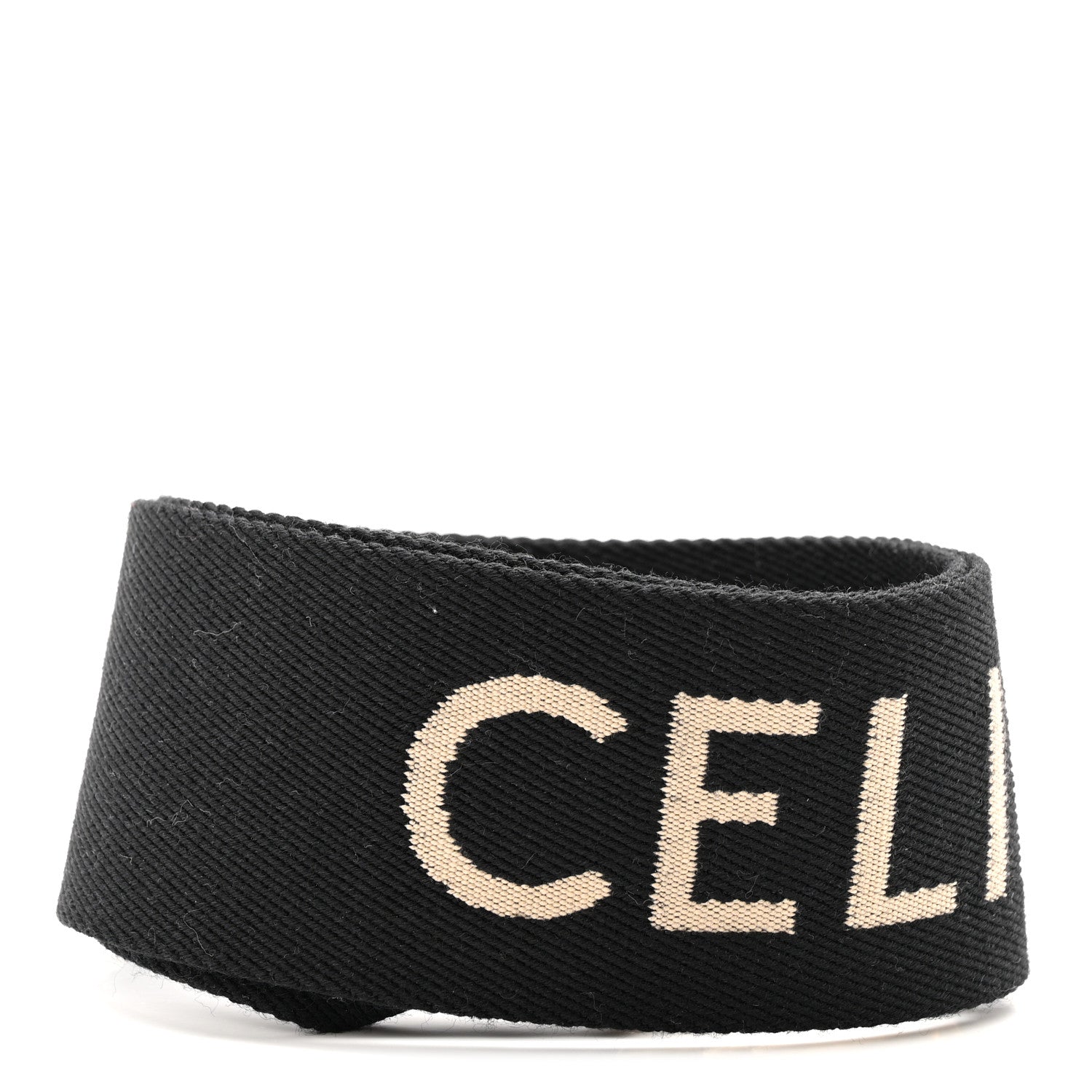 Celine Jacquard Wool Logo Short Strap Black Beige 2 of 5