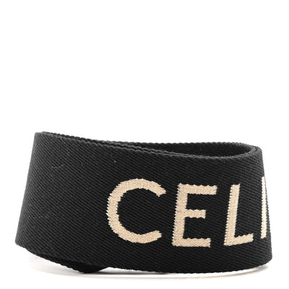 Celine Jacquard Wool Logo Short Strap Black Beige 2 of 5