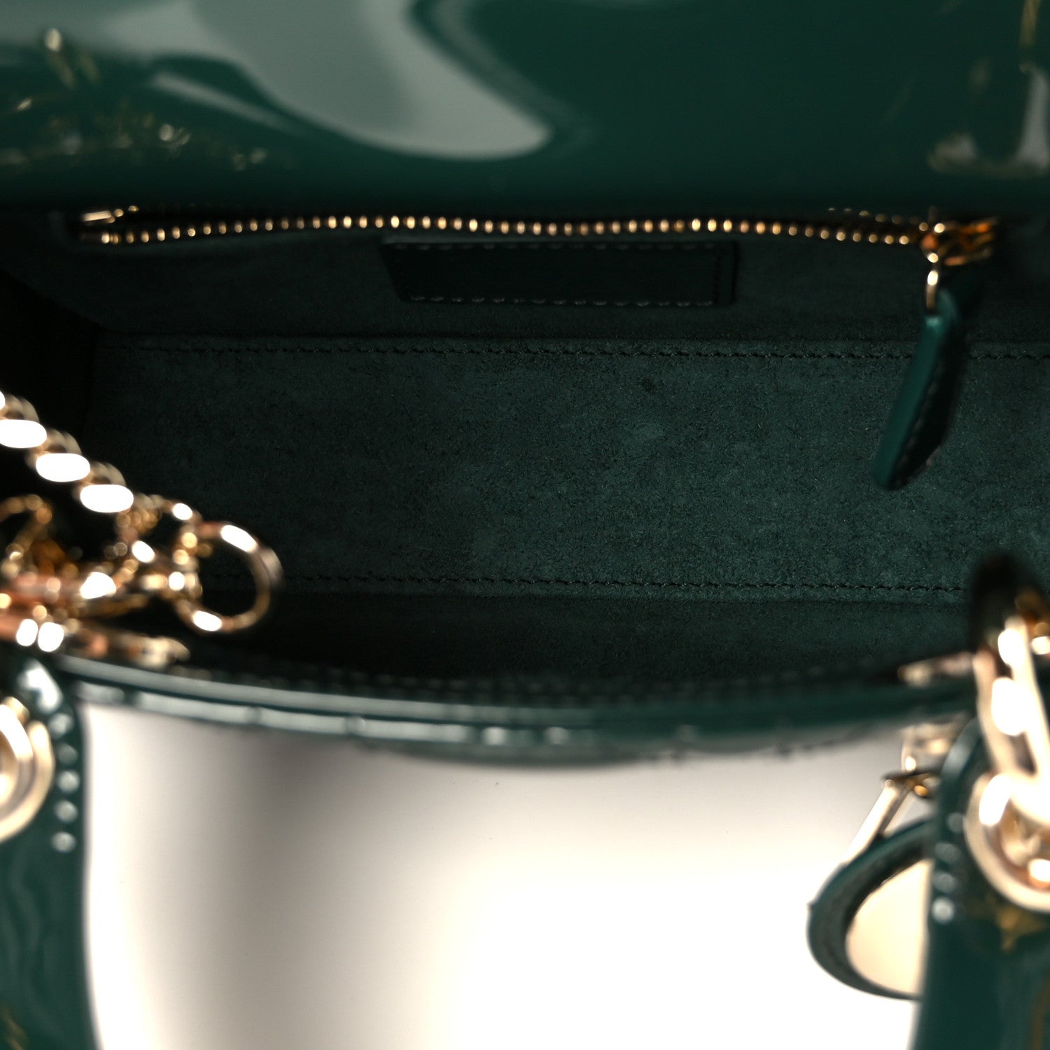 Christian Dior Patent Cannage Mini Lady Dior Pine Green 5 of 10