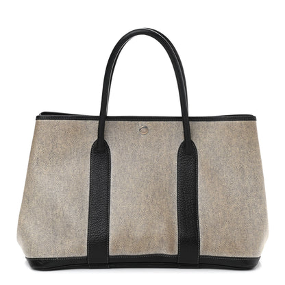 Hermes Toile Buffle Skipper Garden Party 36 MM Tote Black 1 of 16