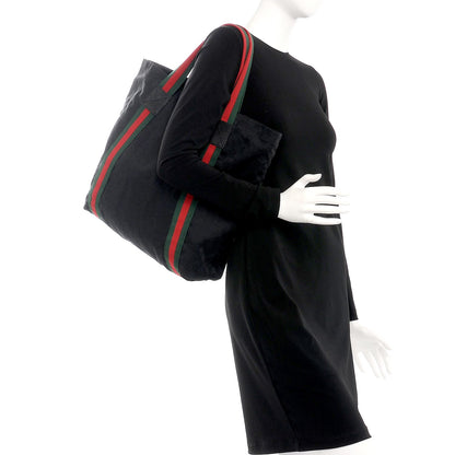 Gucci GG Monogram Medium Web Handle Vertical Tote Black 2 of 7