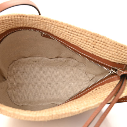 Loewe Calfskin Raffia Paulas Ibiza Pochette Bag Natural Tan 5 of 9