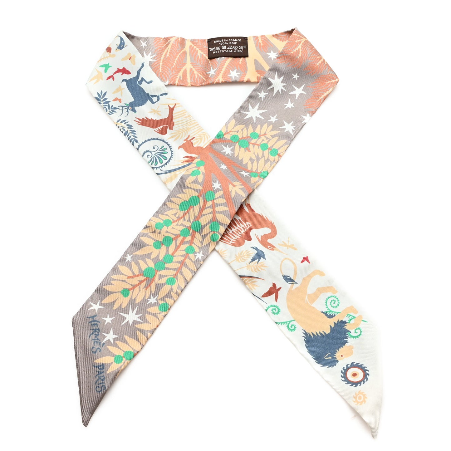 Silk Le Charme D Orphee Twilly Etoupe Creme Vert
