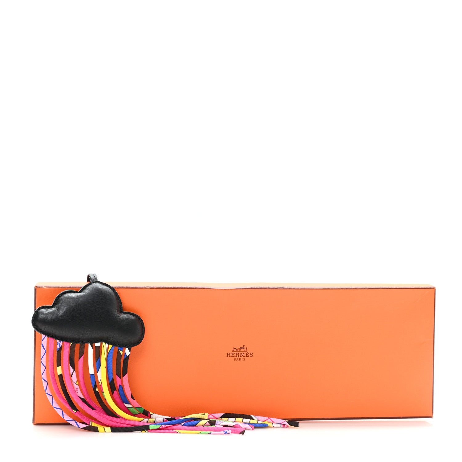 Hermes Swift Silk Twill Cord Cloud Bag Charm Black 1773908