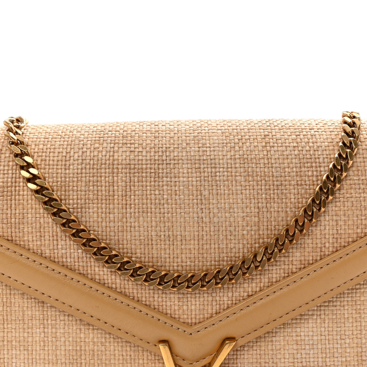 Saint Laurent Canvas Calfskin Classic Monogram Cassandra Grege