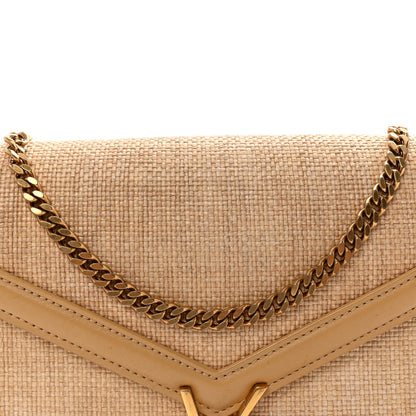 Saint Laurent Canvas Calfskin Classic Monogram Cassandra Grege Brown Gold 7 of 9