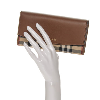 Burberry Calfskin Horseferry Check Porter Continental Wallet Tan 2 of 6