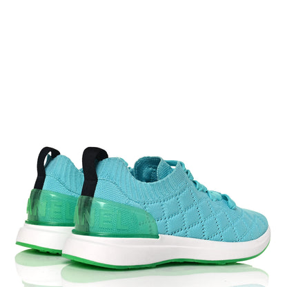 Chanel Mixed Fibers Quilted Womens CC Sneakers 36.5 Turquoise 4 of 9