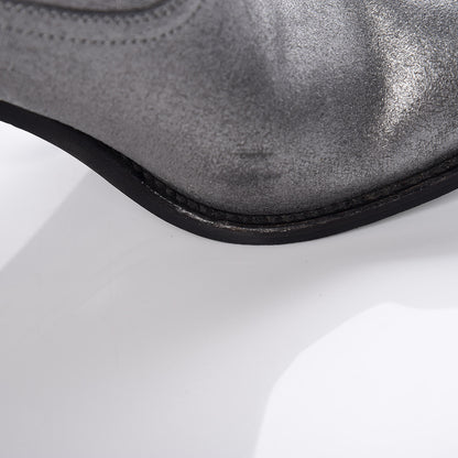 Saint Laurent Metallic Suede Curtis Ankle Boots 39 Dark Silver 18 of 22