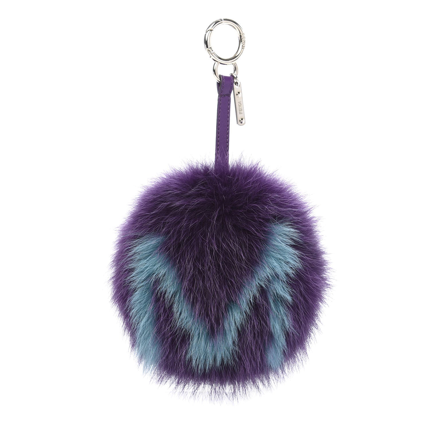 Fendi Fox Fur Shiny Nappa Bi-Color M ABCharm Bag Charm Viola Lago Viola Plus 1 of 4