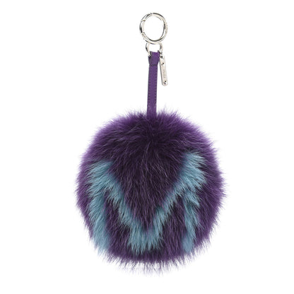 Fendi Fox Fur Shiny Nappa Bi-Color M ABCharm Bag Charm Viola Lago Viola Plus 1 of 4