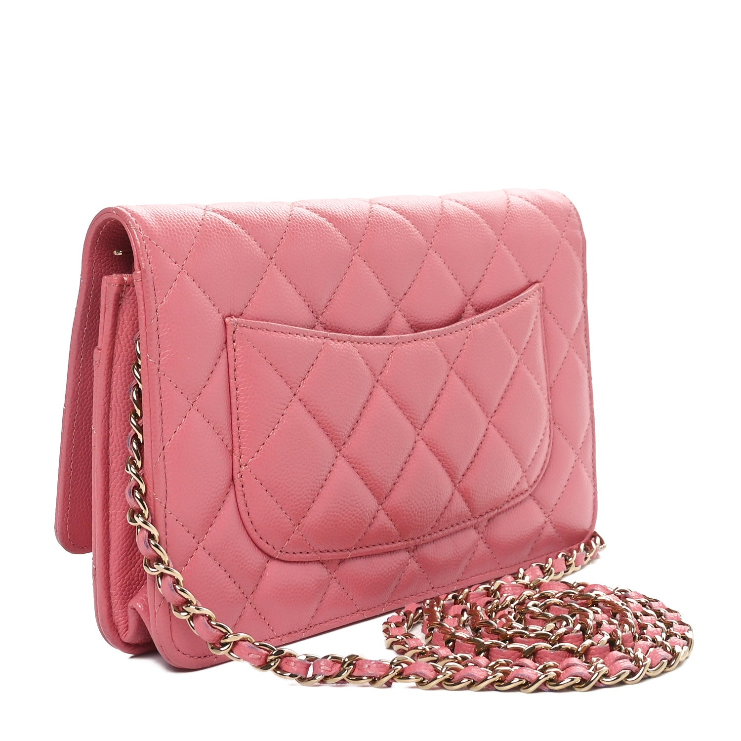 Chanel Caviar Quilted Wallet On Chain WOC Dark Pink 3 of 13