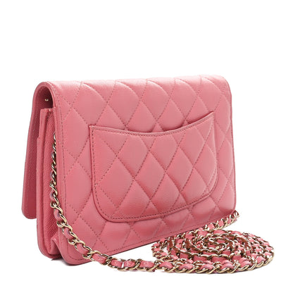 Chanel Caviar Quilted Wallet On Chain WOC Dark Pink 3 of 13