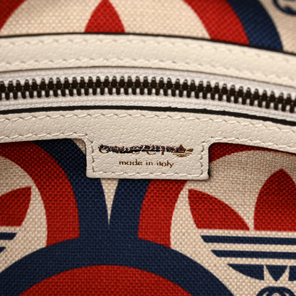 Gucci X ADIDAS Textured Dollar Calfskin Web Trefoil Logo Embossed Mini Bowling Bag Off White 6 of 14