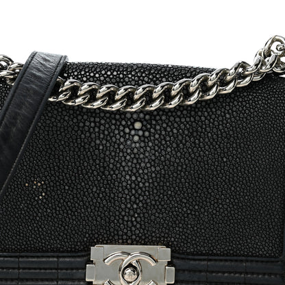 Chanel Galuchat Stingray Medium Boy Flap Black 8 of 10