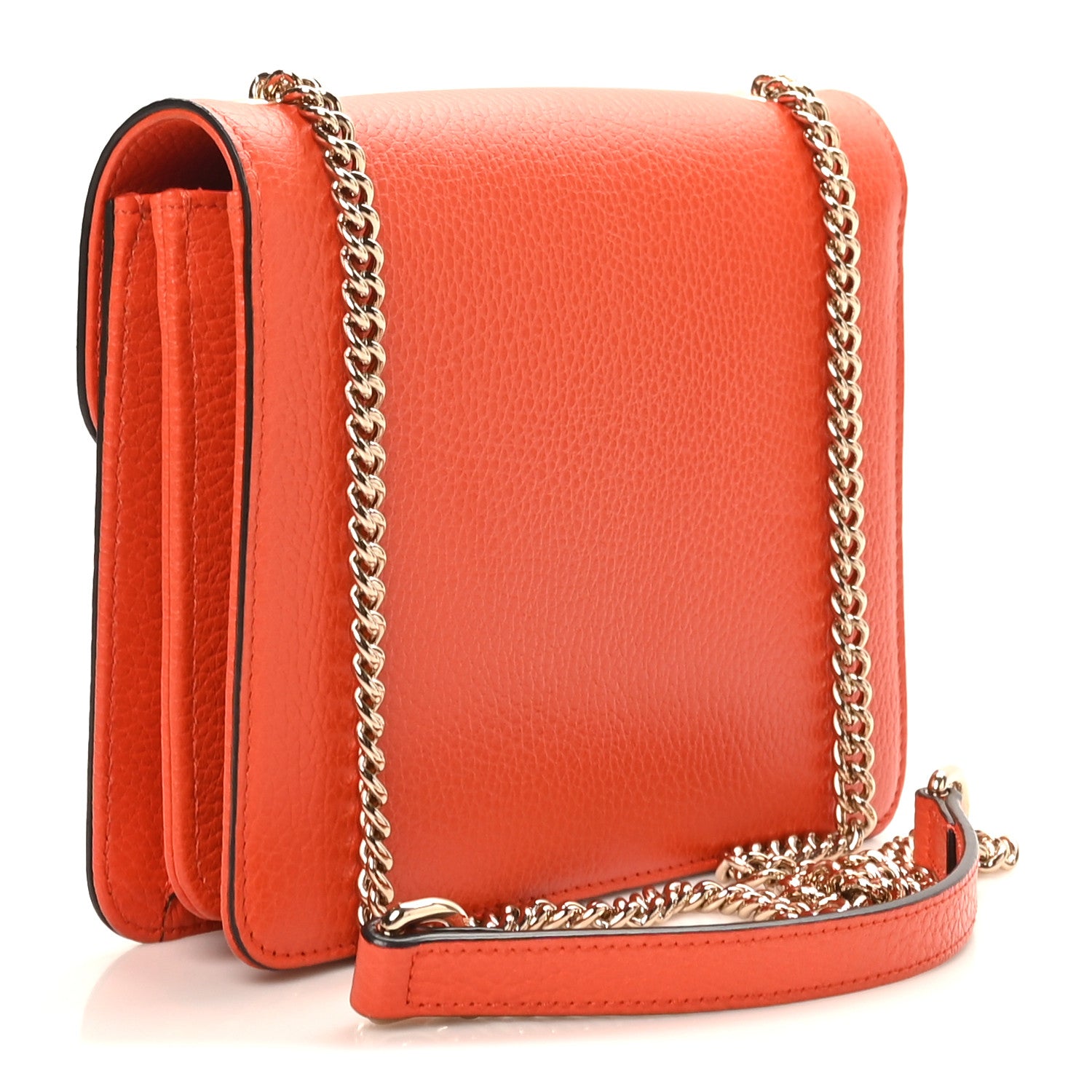 Gucci Dollar Calfskin Small Interlocking G Shoulder Bag Sun Orange 3 of 10
