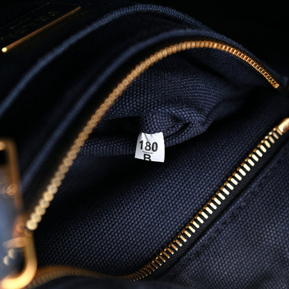 Prada Canvas Canapa Hawaii Small Tote Navy Multicolor 7 of 13