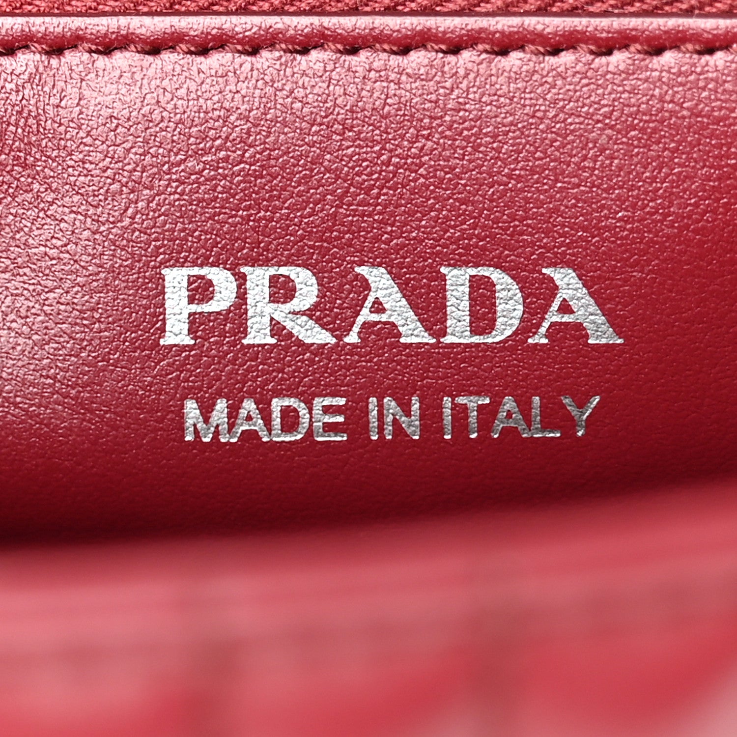 Prada Soft Calfskin Impunture Diagramme Large Chain Flap Shoulder Bag Cerise 6 of 10