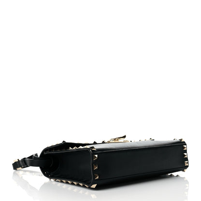 Valentino Garavani Vitello Medium Rockstud Flip Lock Crossbody Bag Black 4 of 9