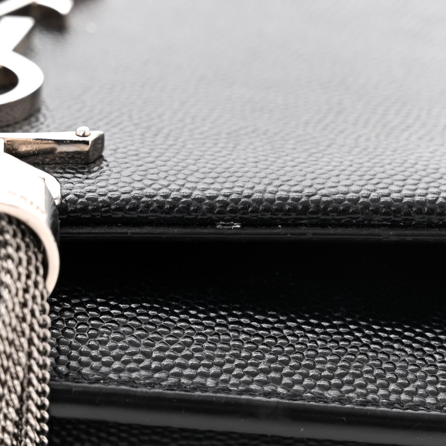Saint Laurent Grain De Poudre Classic Monogram Kate Tassel Chain Wallet Black 10 of 14