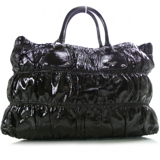 Prada Vernice Gaufre Tote Black 1 of 10