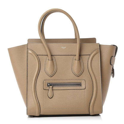 Celine Drummed Calfskin Micro Luggage Dune 1 of 14