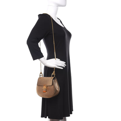 Chloe Metallic Goatskin Mini Drew Shoulder Bag Gold 2 of 9