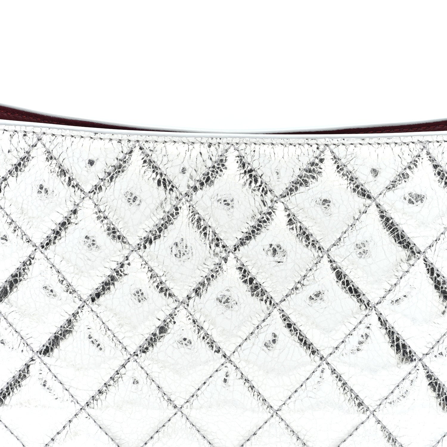 Chanel Metallic Aged Calfskin Quilted Hobo Bag Silver 8 of 10