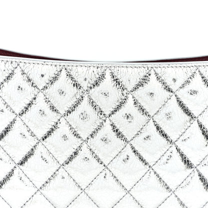 Chanel Metallic Aged Calfskin Quilted Hobo Bag Silver 8 of 10