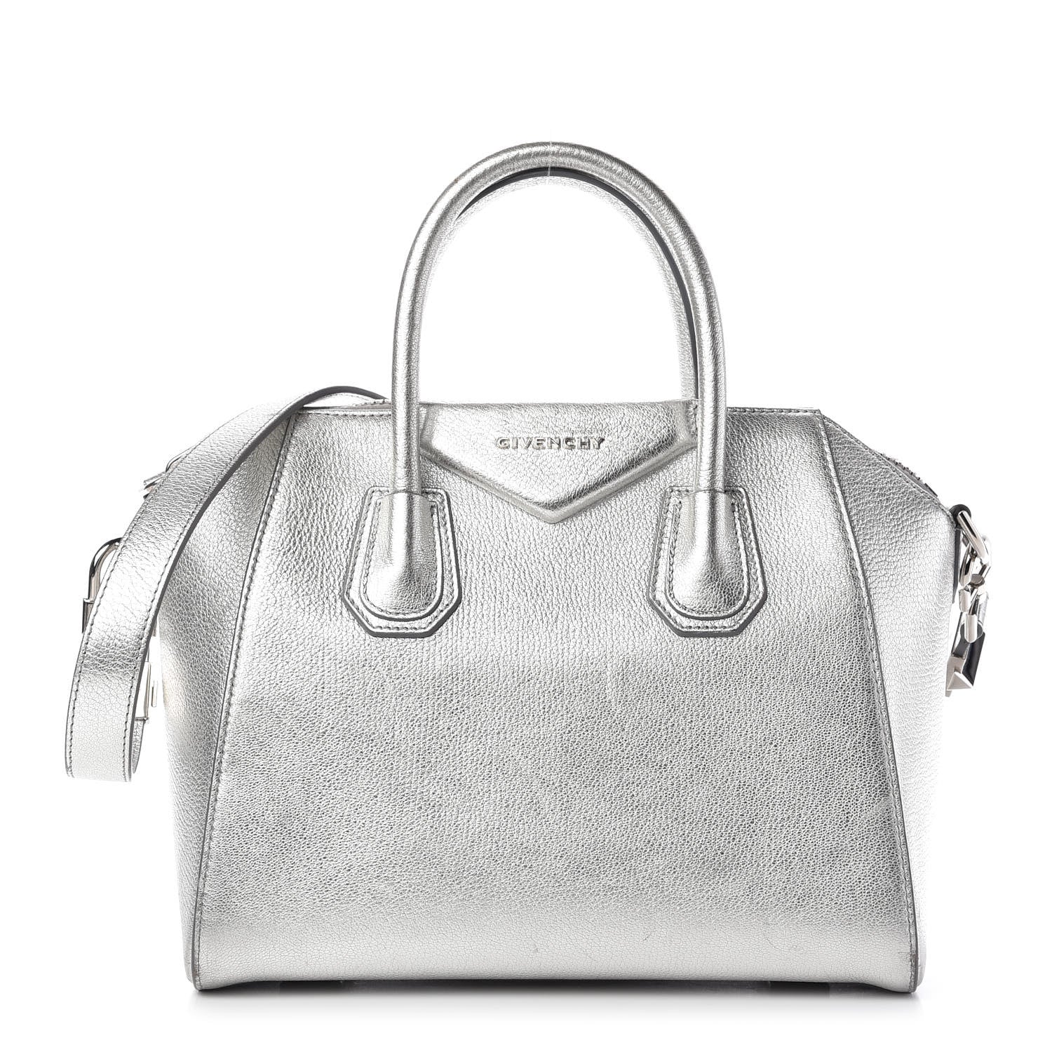Givenchy Metallic Sugar Goatskin Small Antigona Silver 1 of 10
