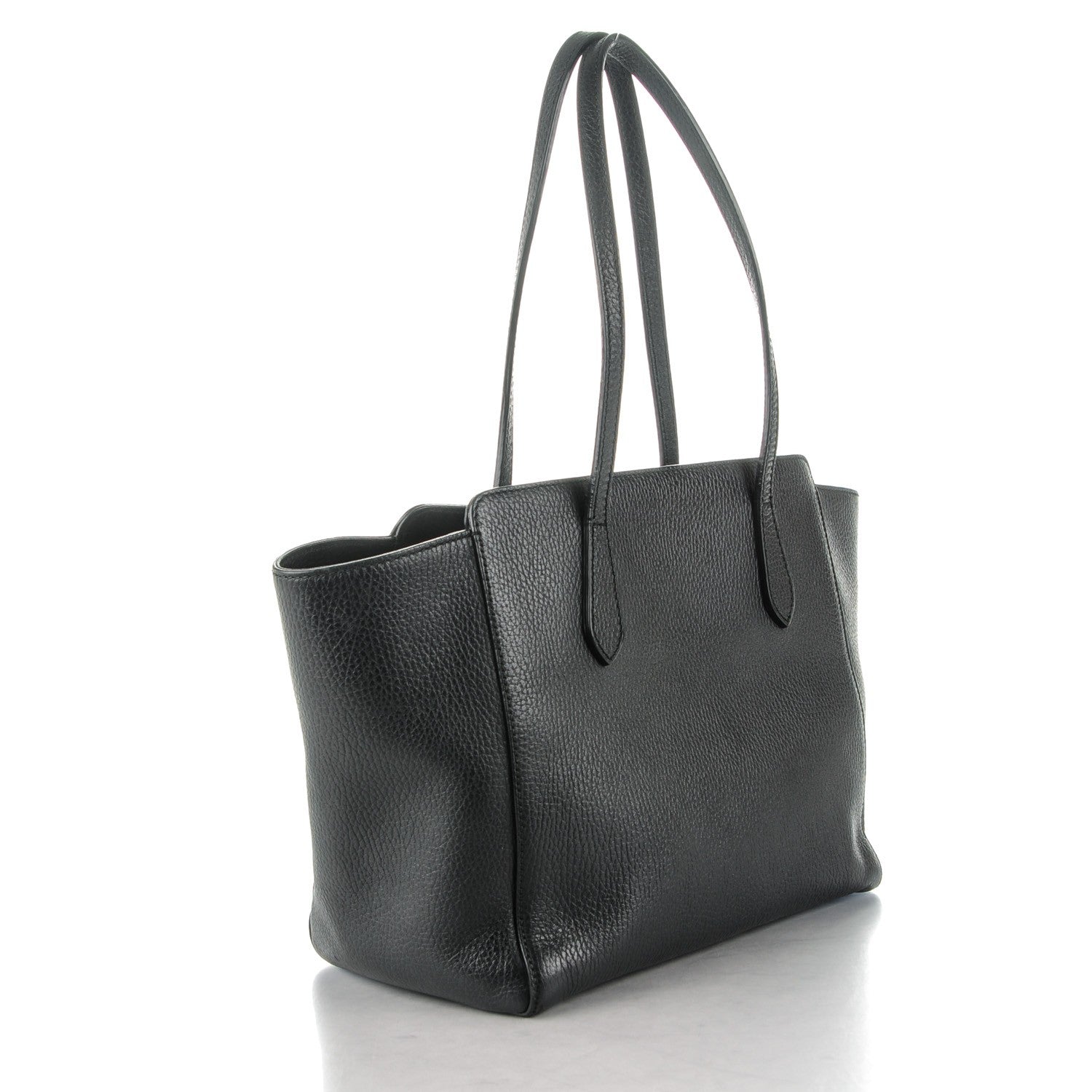 Gucci Pebbled Calfskin Small Swing Tote Black 3 of 8