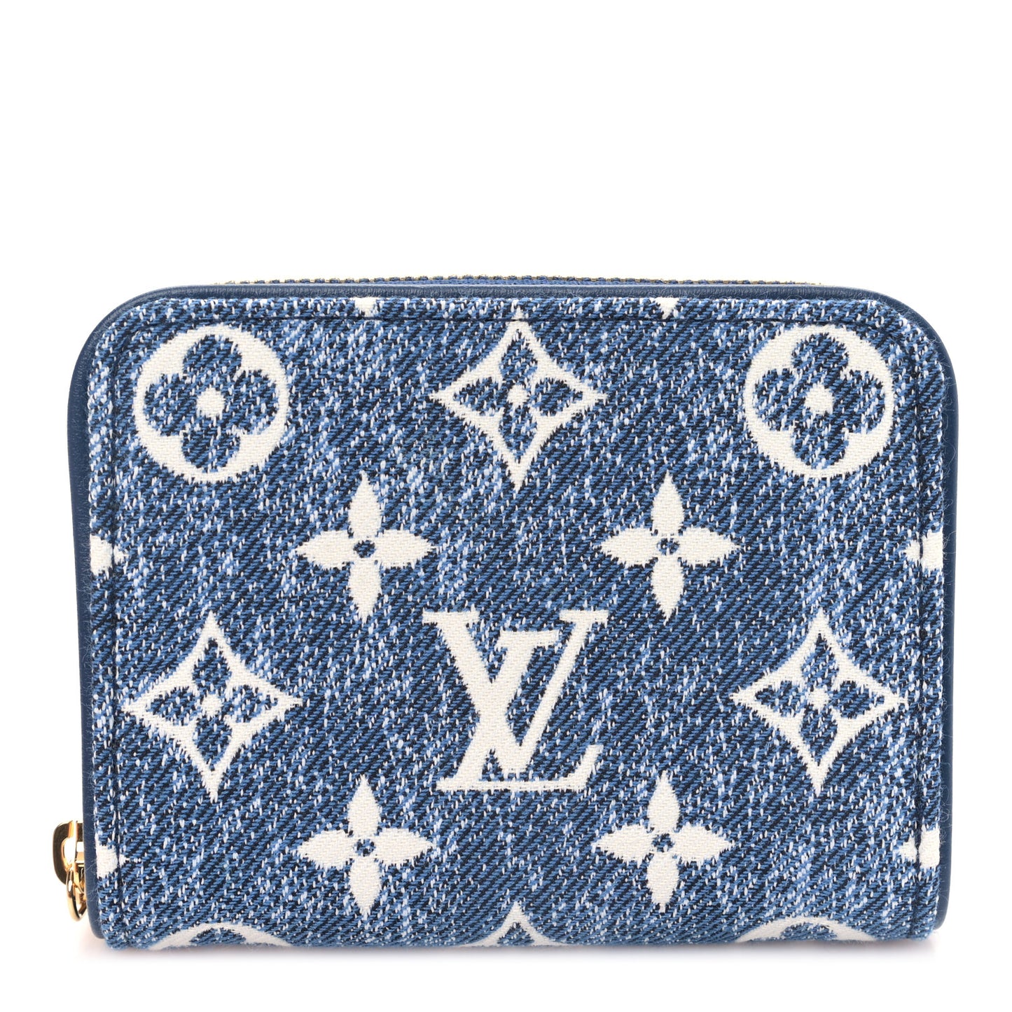 Denim Monogram Jacquard Zippy Coin Purse Bleu