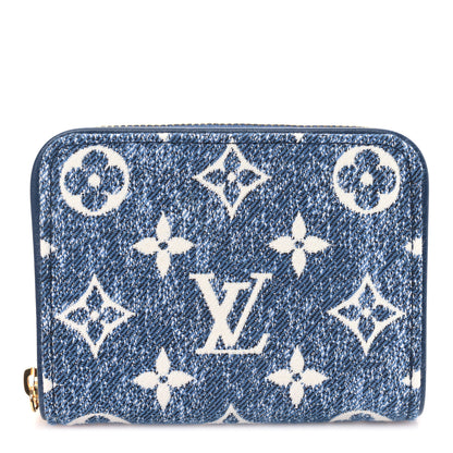 Louis Vuitton Denim Monogram Jacquard Zippy Coin Purse Bleu 1 of 9
