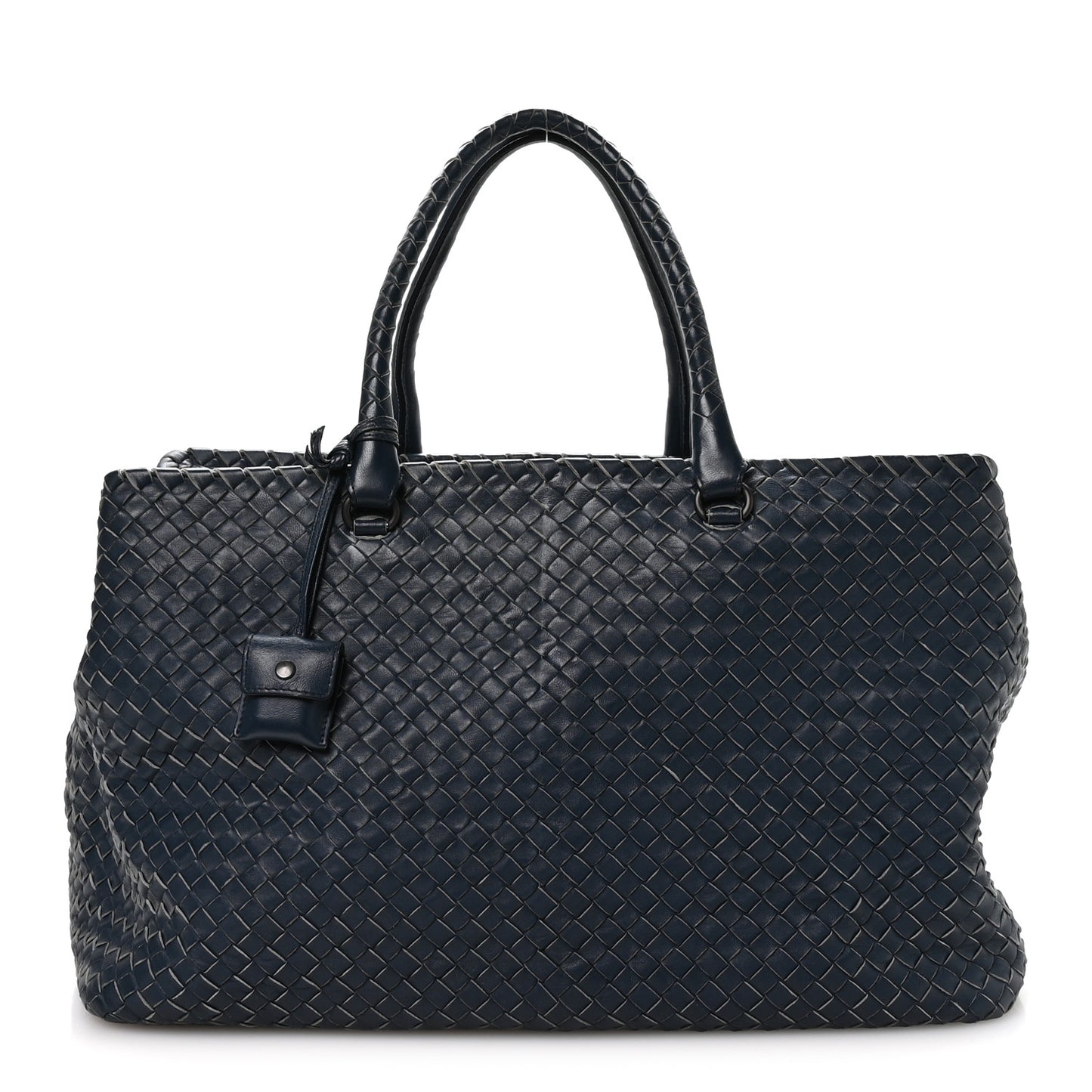 Nappa Intrecciato Brick Tote Blue