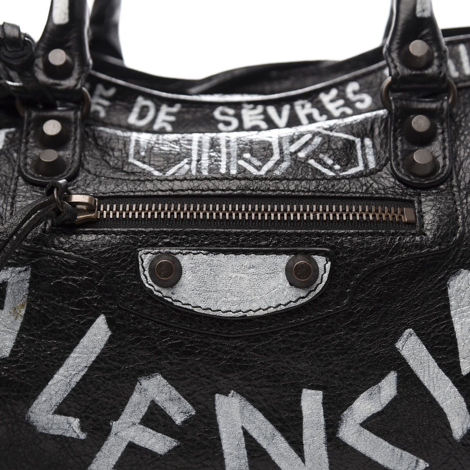 Balenciaga Agneau Classic Hardware Graffiti All Over S City Black 13 of 13