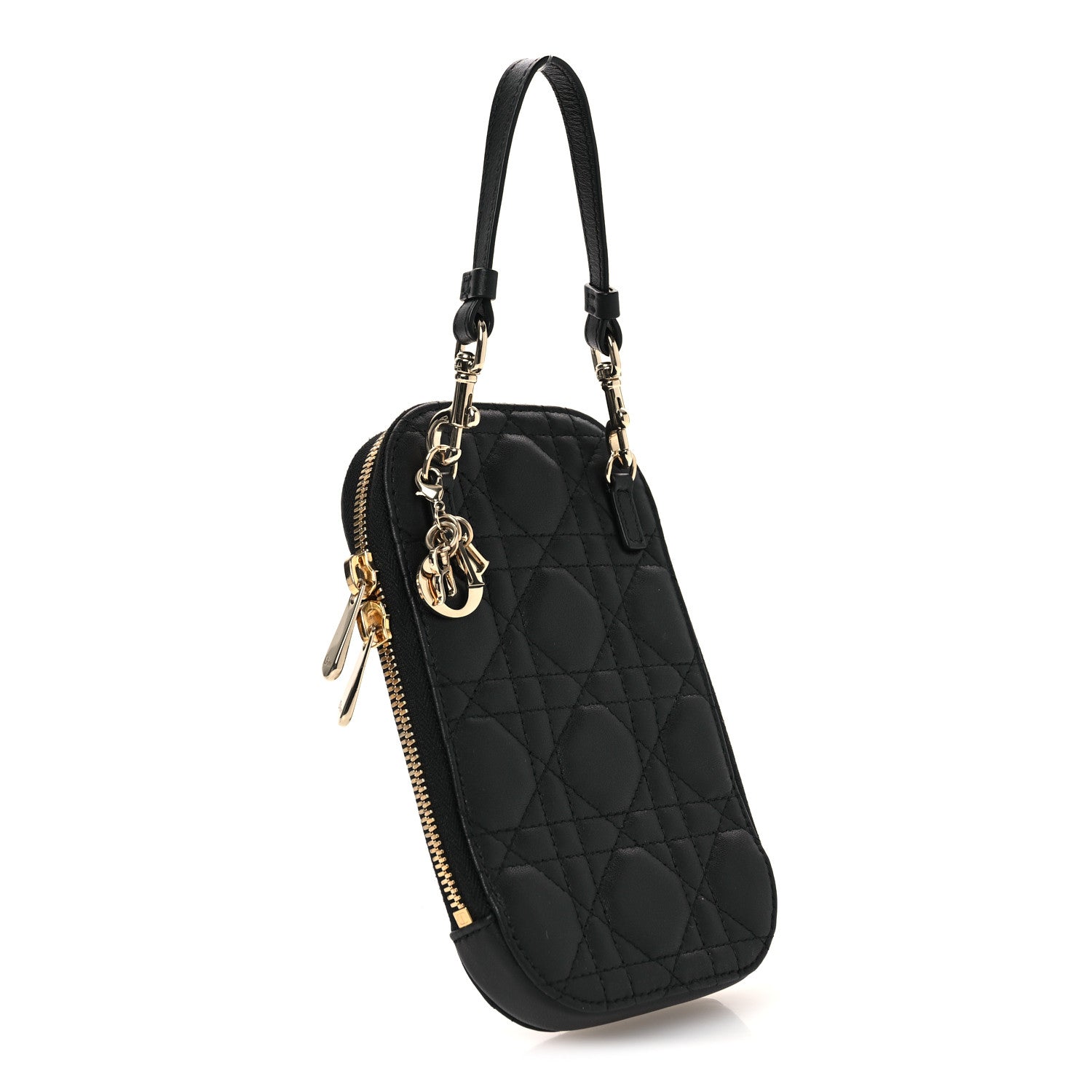Christian Dior Lambskin Cannage Lady Dior Phone Holder Black 3 of 11