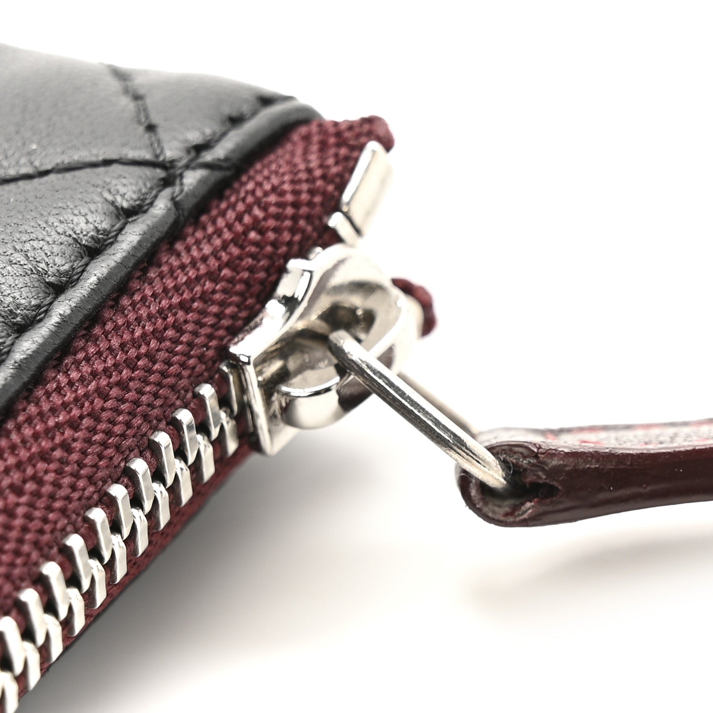 Lambskin Quilted Small Cosmetic Case Black