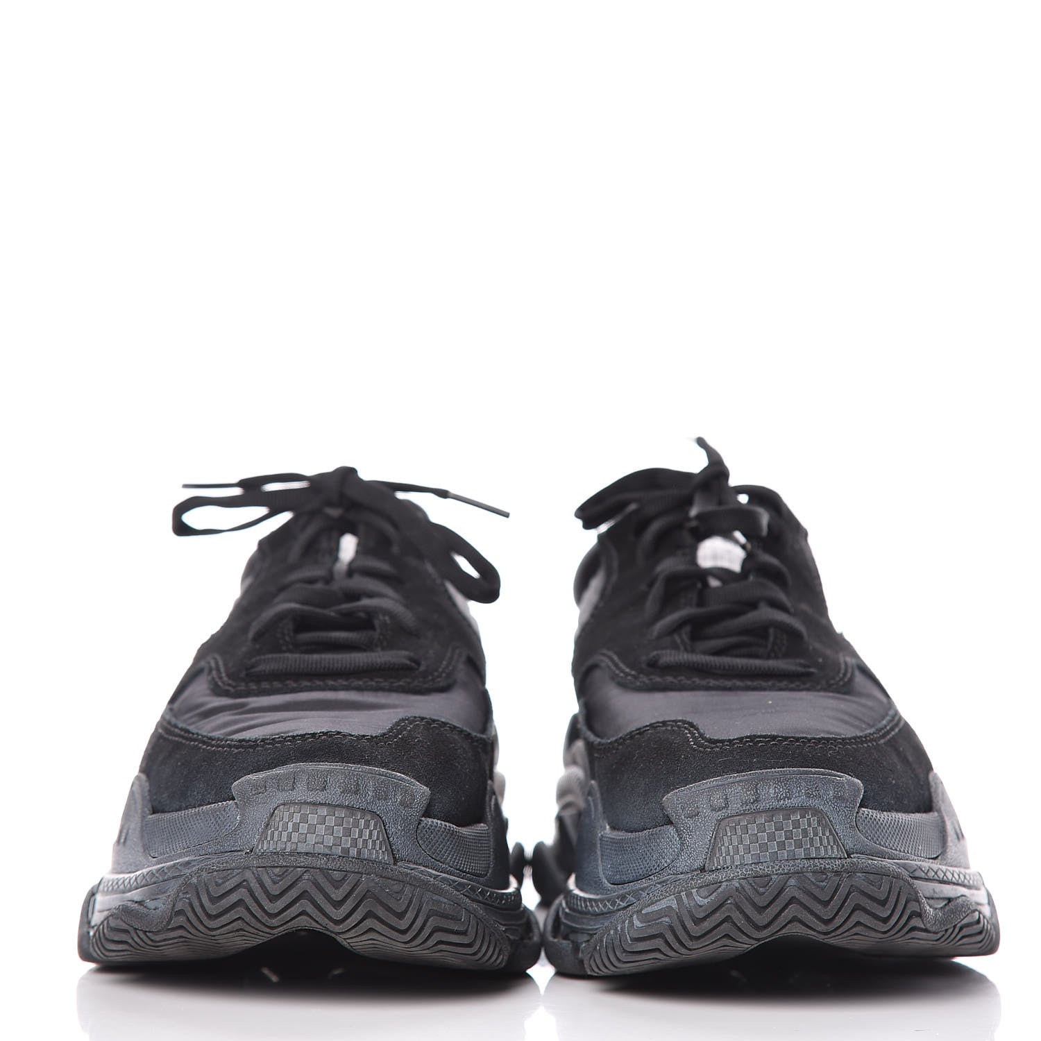Balenciaga Nylon Suede Womens Triple S 2.0 Sneakers 39 Black 2 of 13